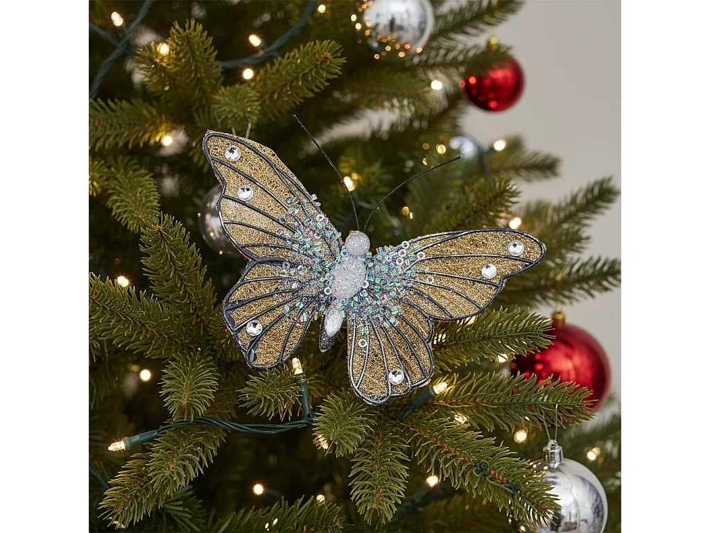 Clip Papillon - Doré / 9 cm