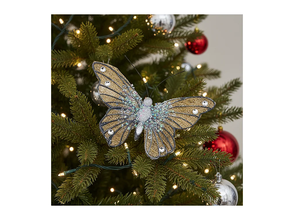 Clip Papillon - Doré / 9 cm