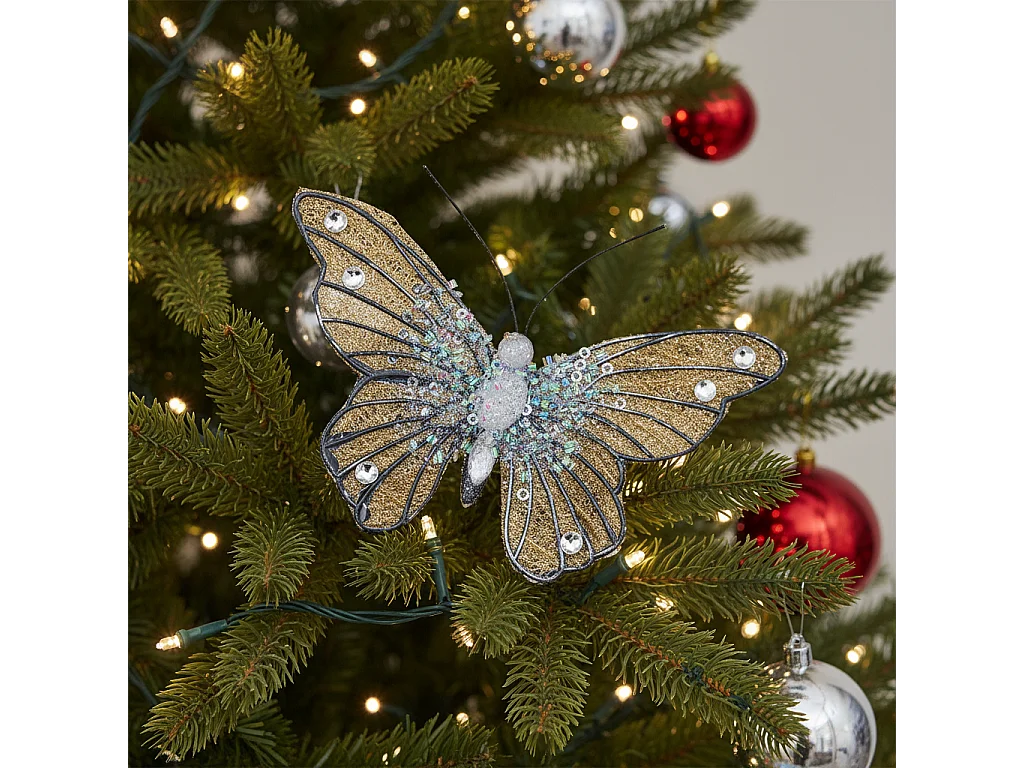 Clip Papillon - Doré / 9 cm