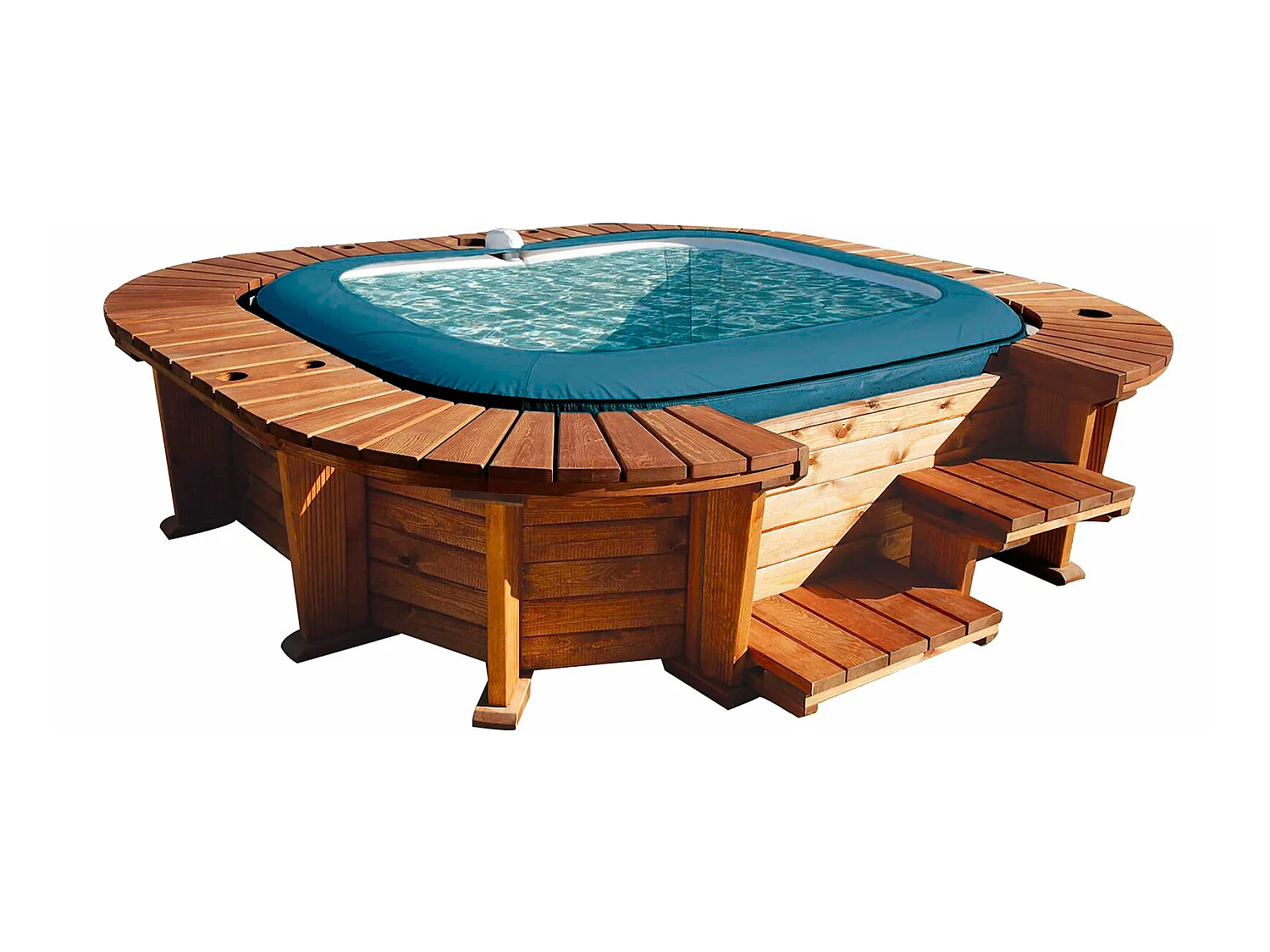 Spa Hinchable con Estructura de Madera K2O Palm Beach 250x275x71 cm para 4-6 personas con Hydrojets y Airjets