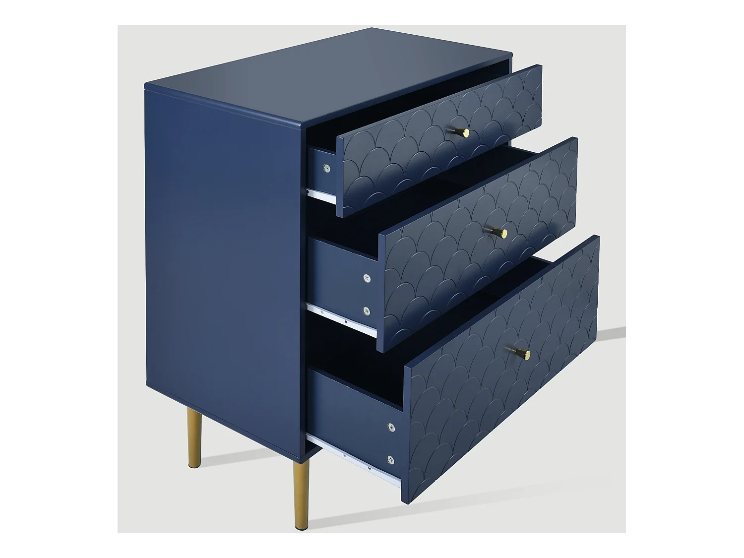 Cómoda Ragement para dormitorio - 3 cajones - azul oscuro