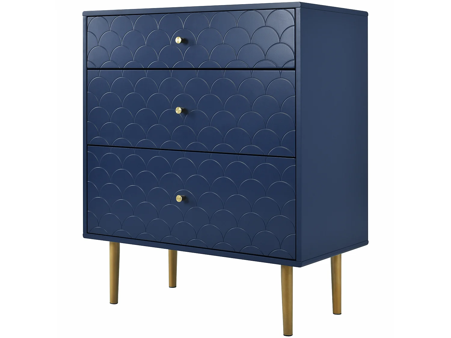 Commode avec ragement pour chambre - 3 tiroirs - bleu foncé