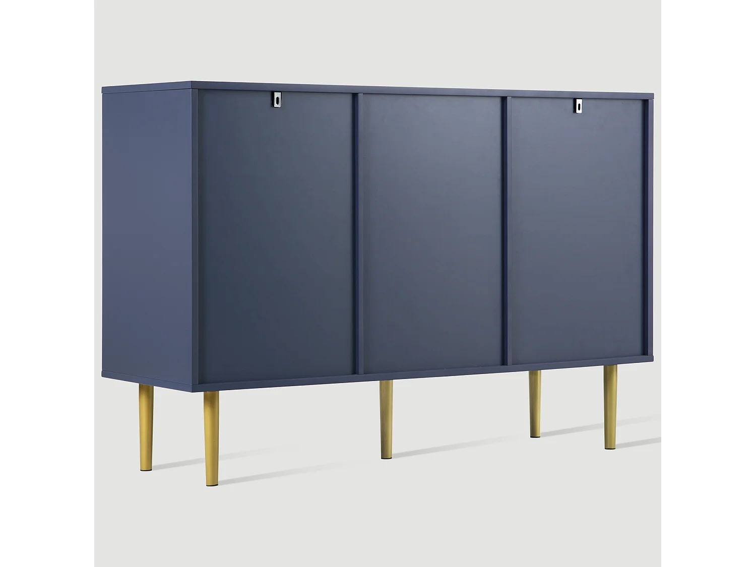 Ragement Kommode für Schlafzimmer – 3 Schubladen + 2 Türen – dunkelblau