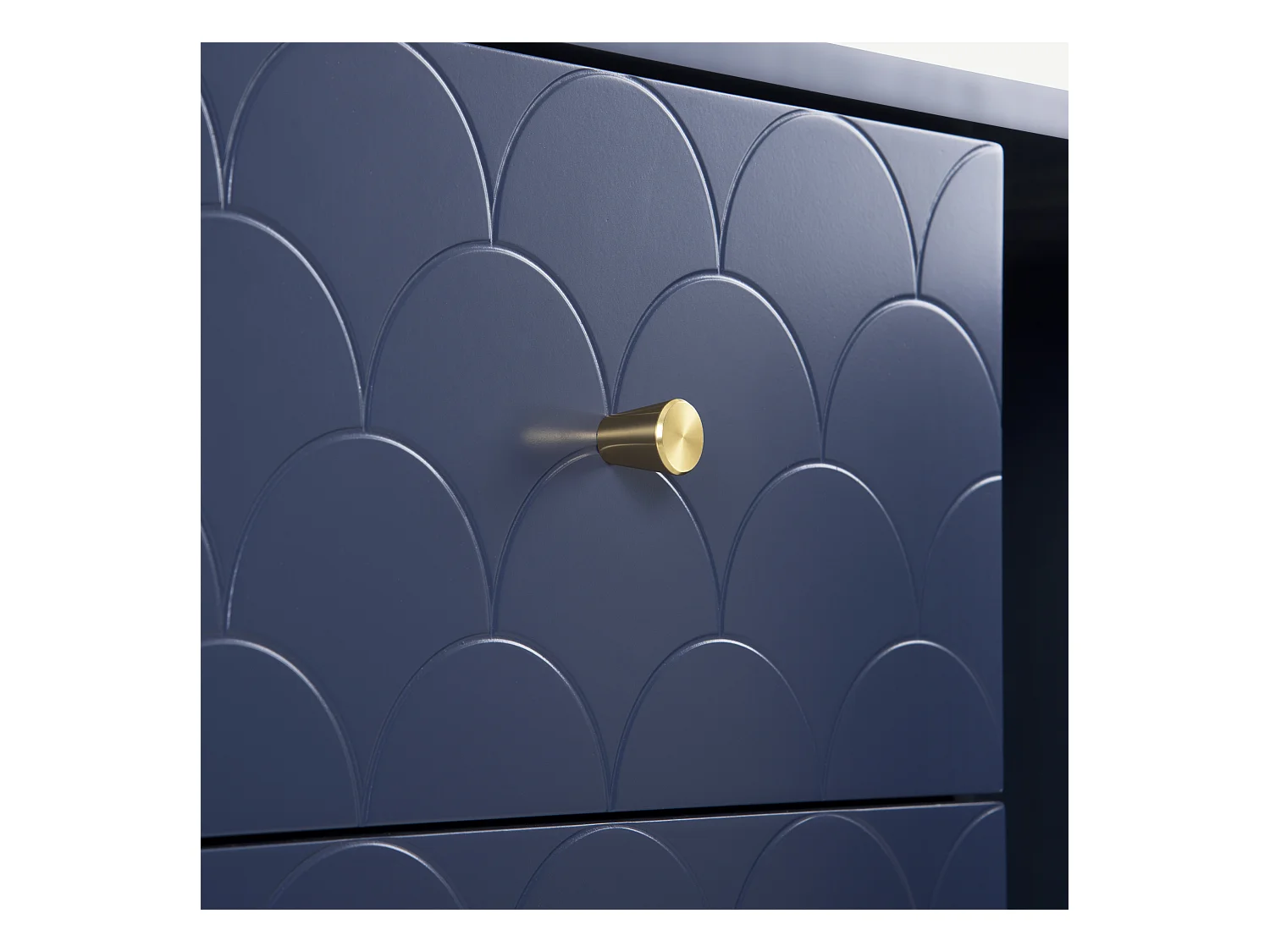 Commode avec ragement pour chambre - 3 tiroirs + 2 portes - bleu foncé