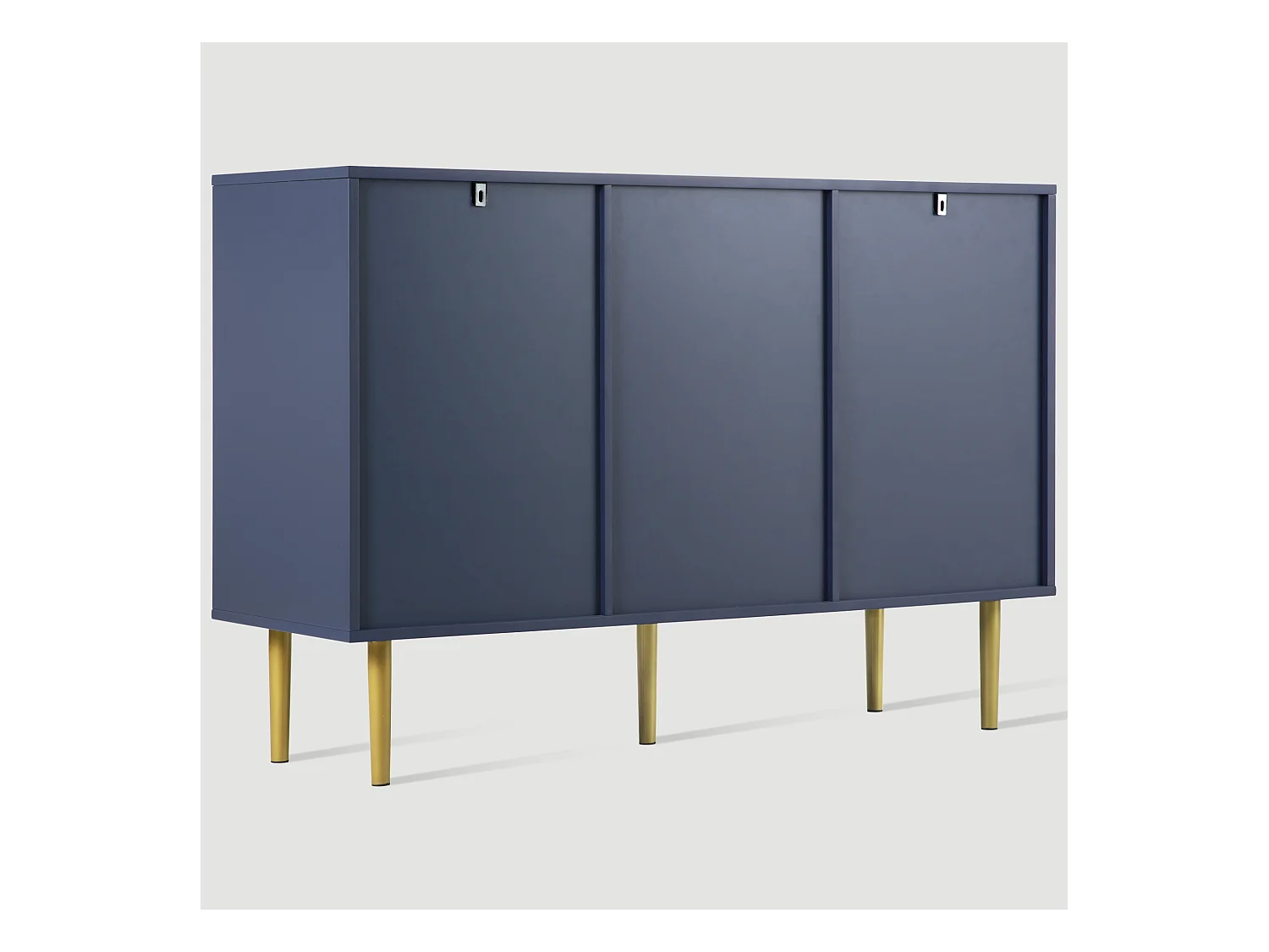 Commode avec ragement pour chambre - 3 tiroirs + 2 portes - bleu foncé