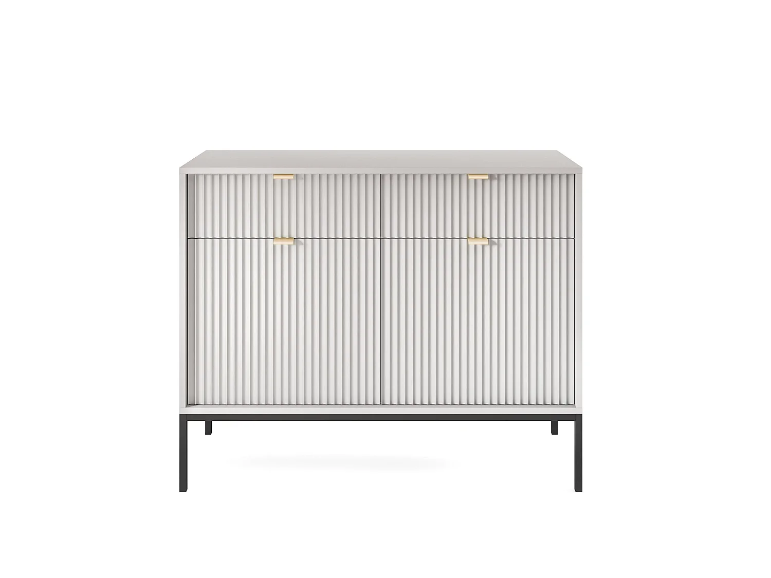 Commode à deux portes - 104 cm - gris avec pieds noires - VELLORE