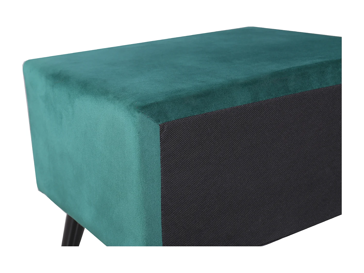 Table de chevet en velours - avec 1 tiroir - Vert Sapin