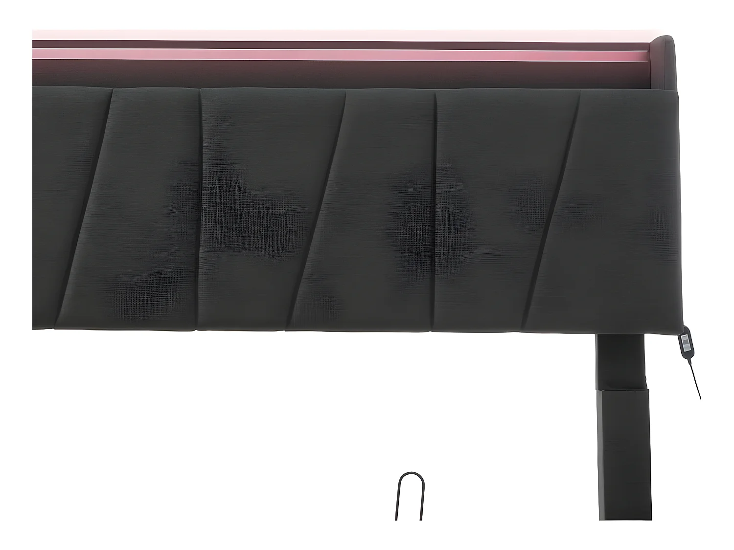 Stauraumbett 160 x 200 cm – mit LED und Ladeanschlüssen – Leinenstoff – Grau