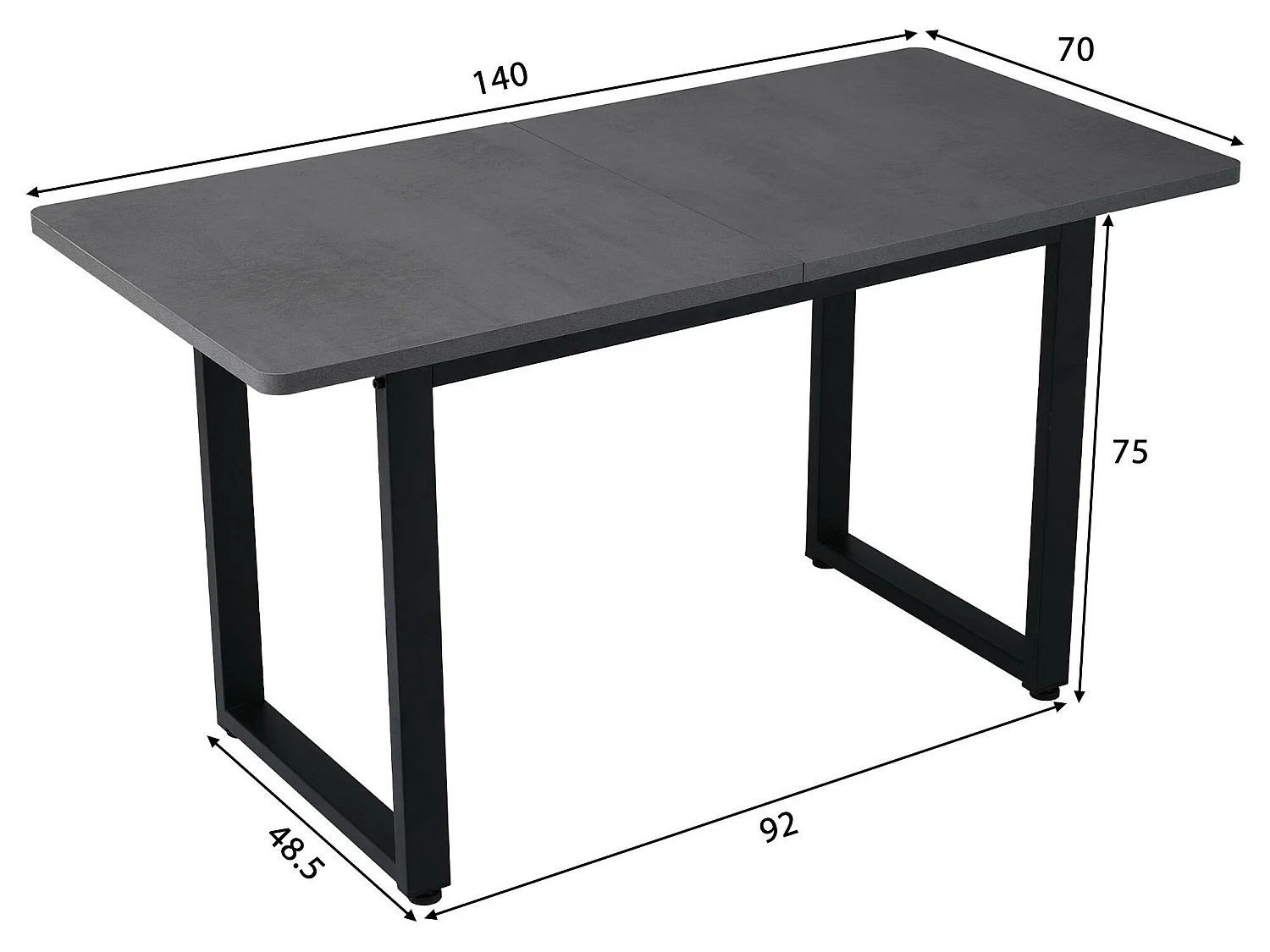 Table à manger en acier - style industriel - Gris