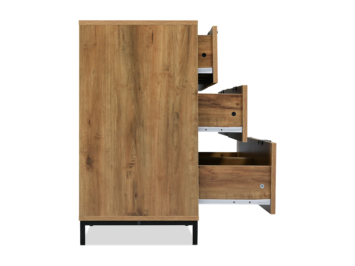 Sideboard mit 6 Schubladen + verstellbaren Einlegeböden – Dunkle Eiche