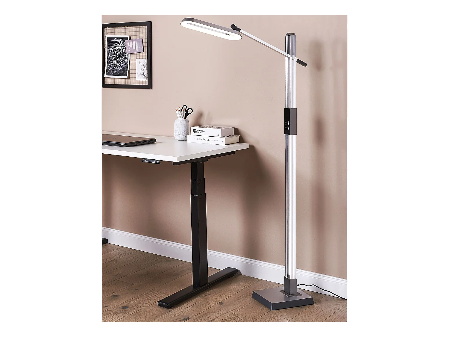 LED Stehlampe AQUARIUS mit Dimmer Metall Silber