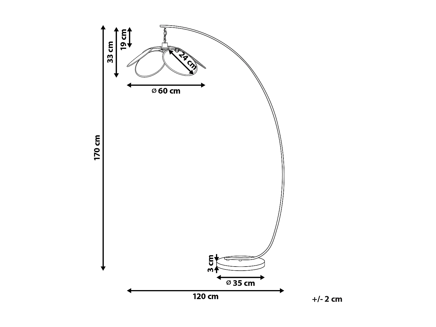 Stehlampe MERRICA Metall Schwarz