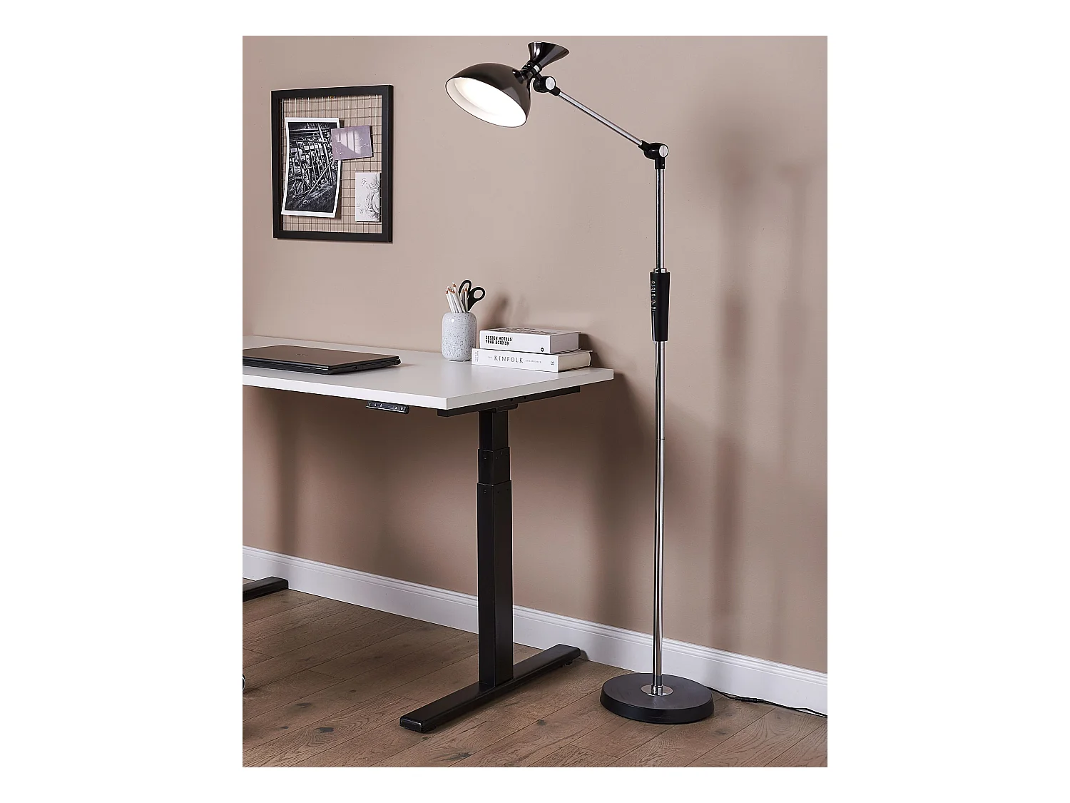 LED Stehlampe Metall silber dimmbar verstallbar 160 cm Bogenlampe Andromeda