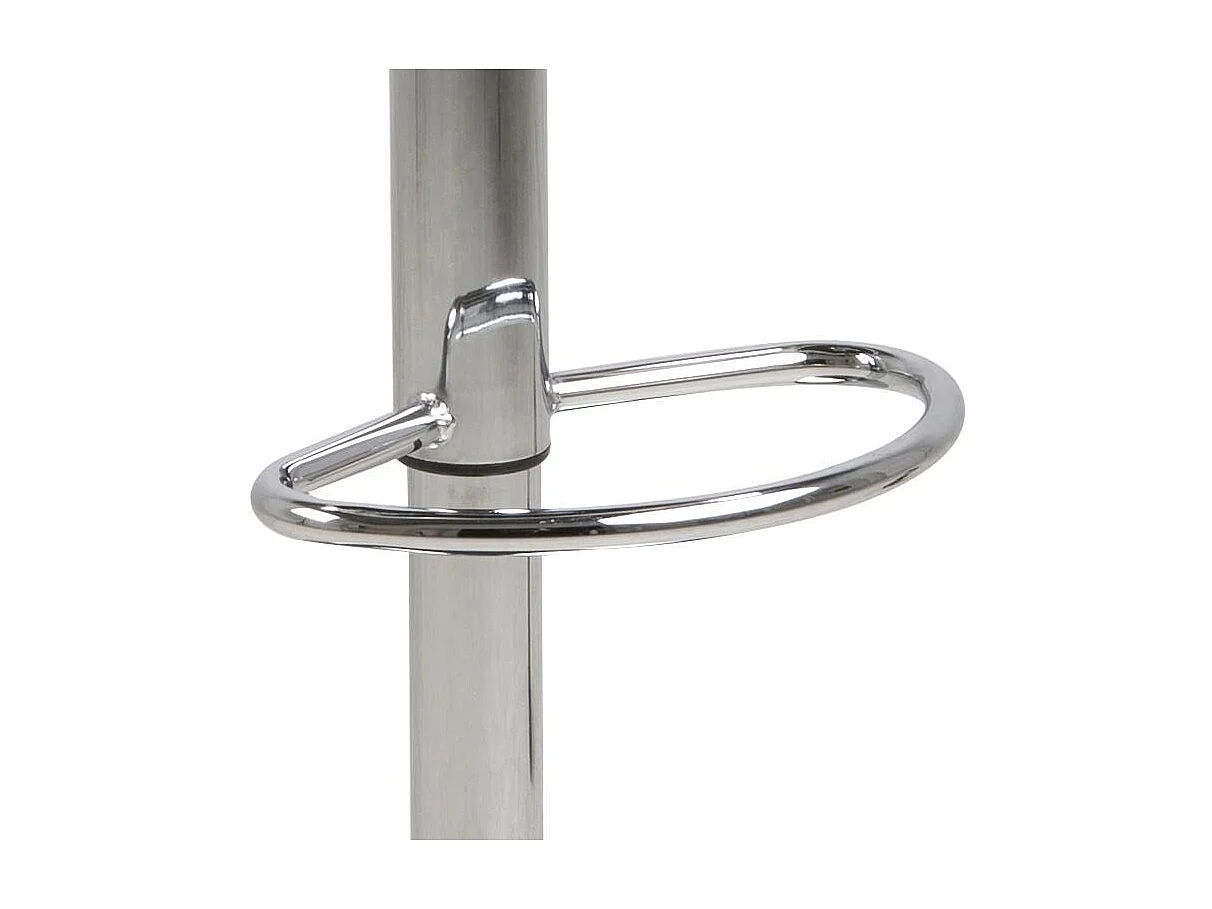 Gramma Tabouret de bar noir et blanc en similicuir, pied en chrome, hauteur réglable