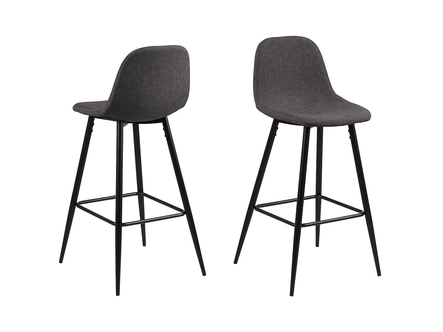 Willy Tabouret de bar, gris, métal noir.