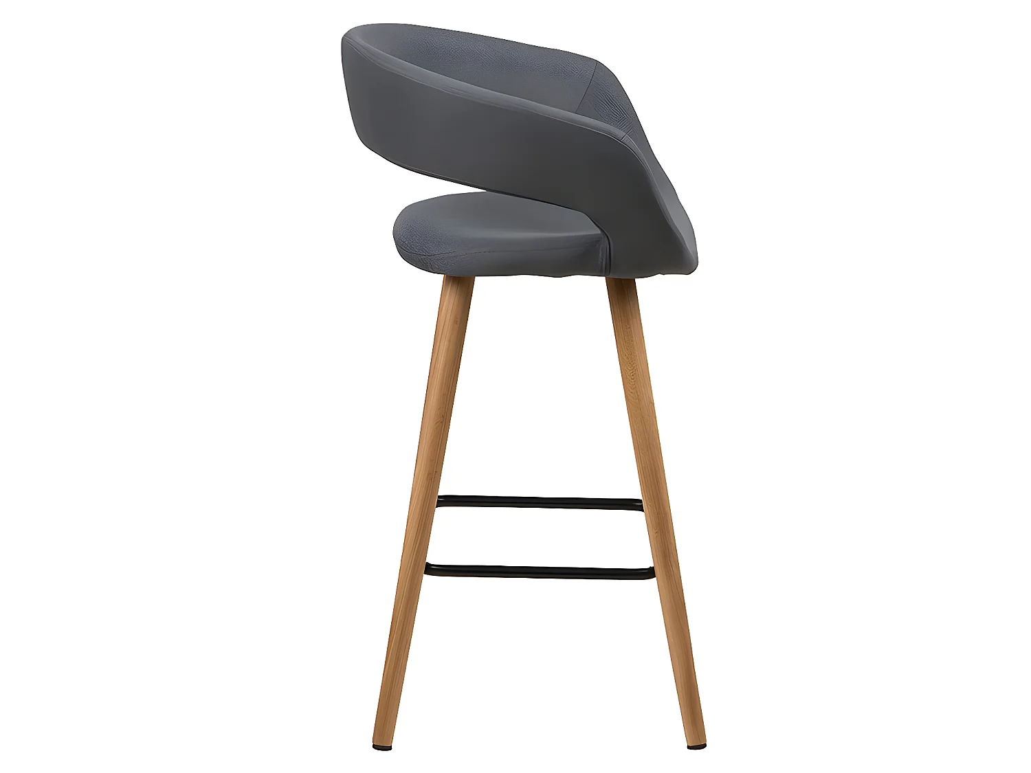 Gramma Tabouret de bar en gris foncé avec pieds en chêne.