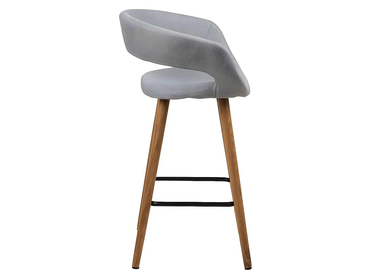 Gramma Tabouret de bar en gris clair avec pieds en chêne.