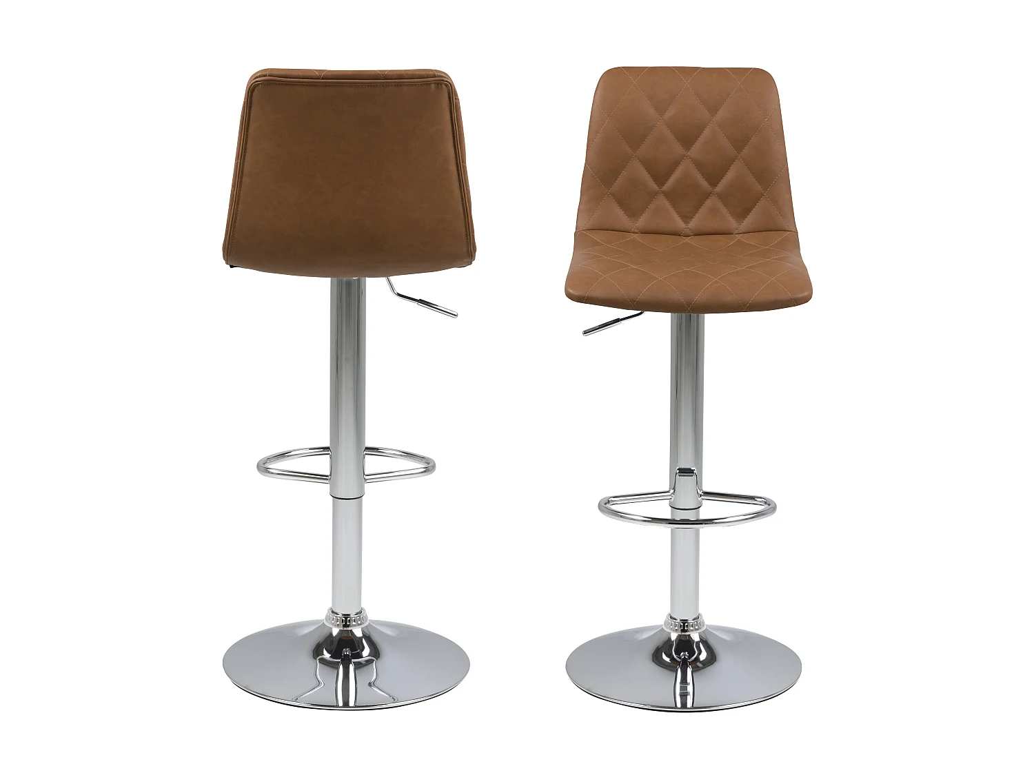 Emmy barstoel lichtbruin, chroom.