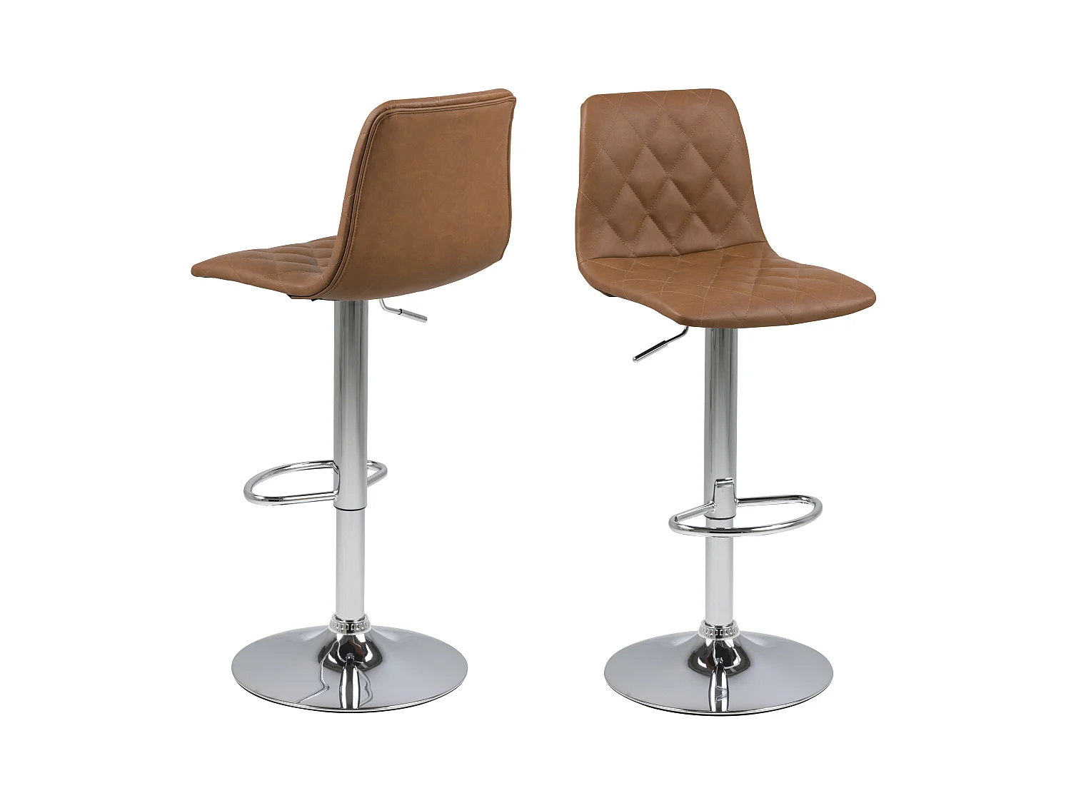 Emmy Tabouret de bar, marron clair, chrome.