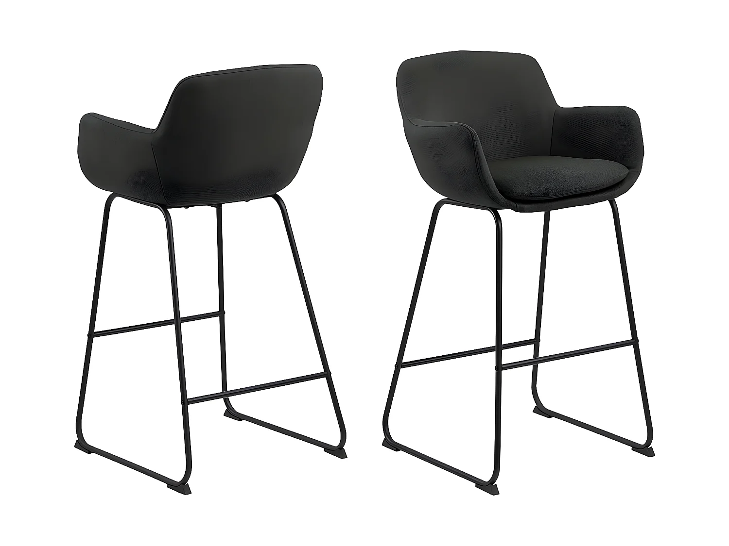 Lira Barhocker in dunkelgrau und schwarz pulverbeschichteten Gestell.