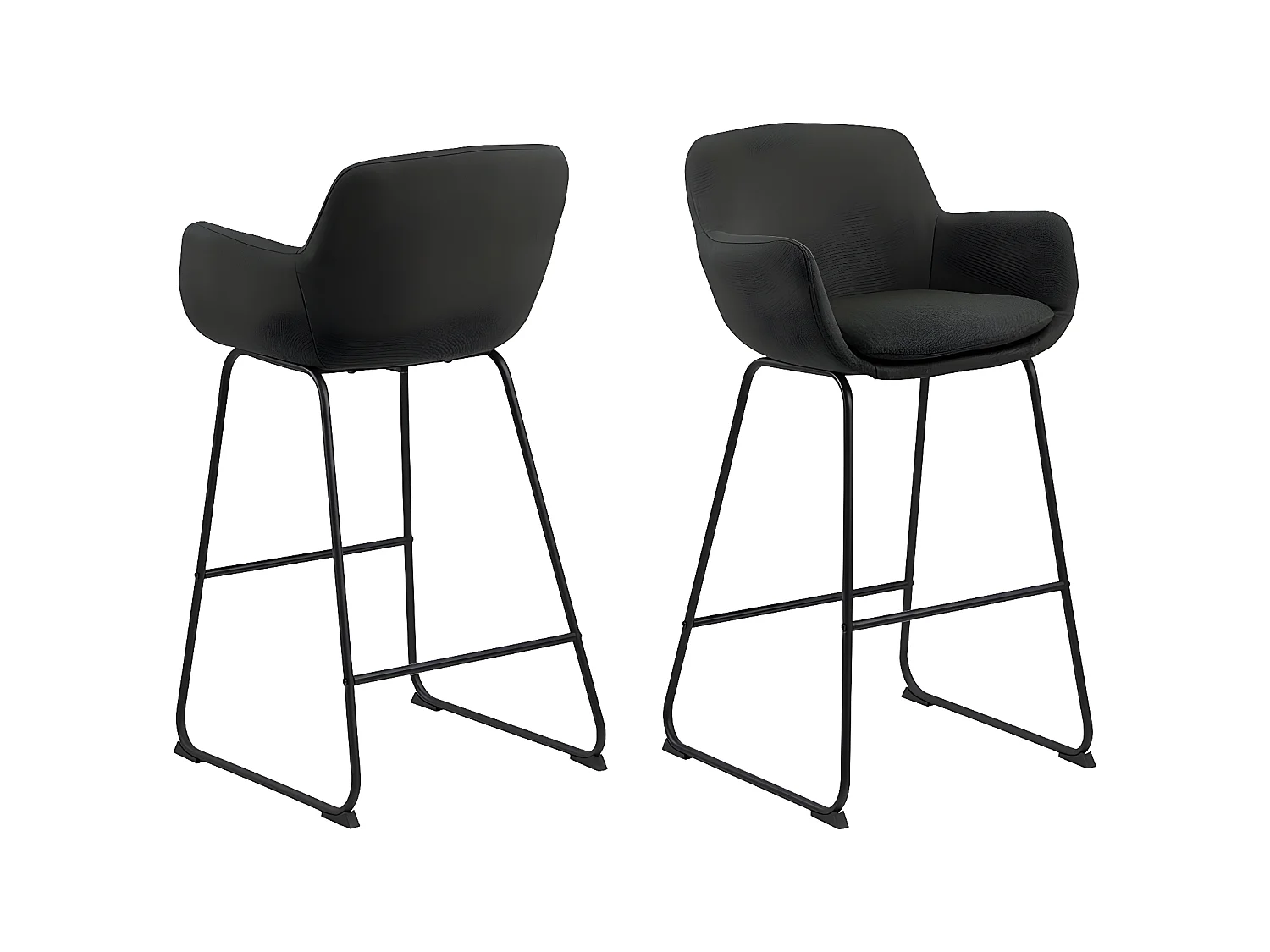 Lira Tabouret de bar en gris foncé, et pieds en noir poudré.