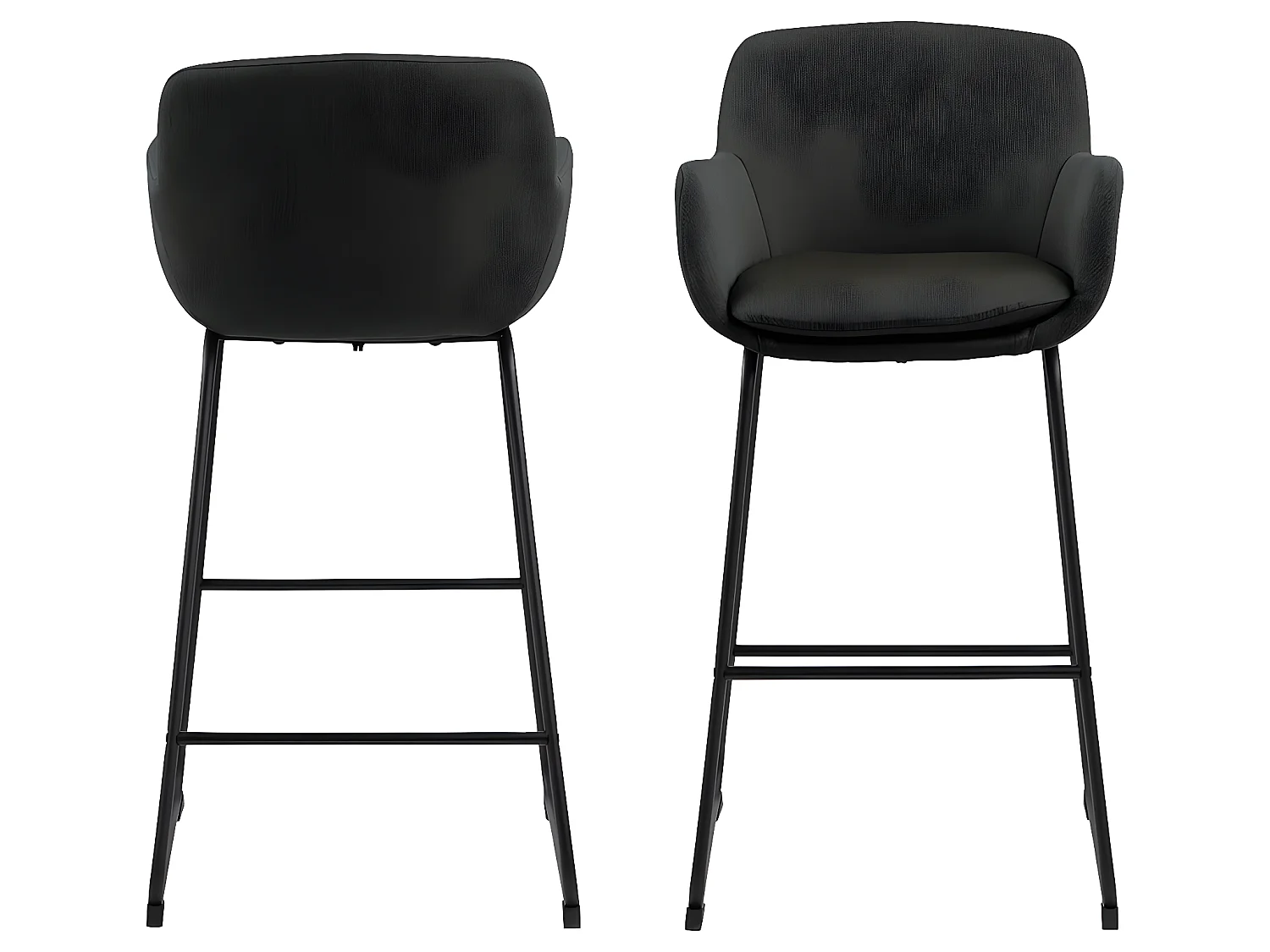 Lira barstoel in donkergrijs en zwart gepoedercoat onderstel.