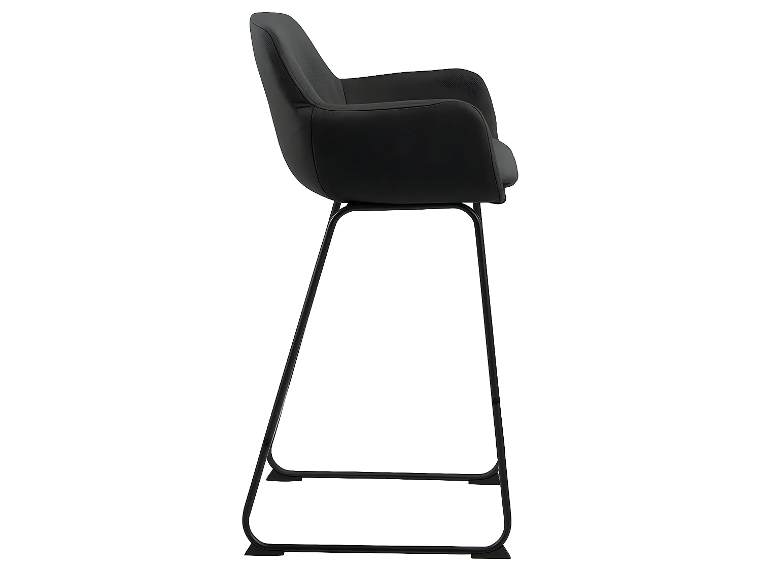 Lira barstoel in donkergrijs en zwart gepoedercoat onderstel.