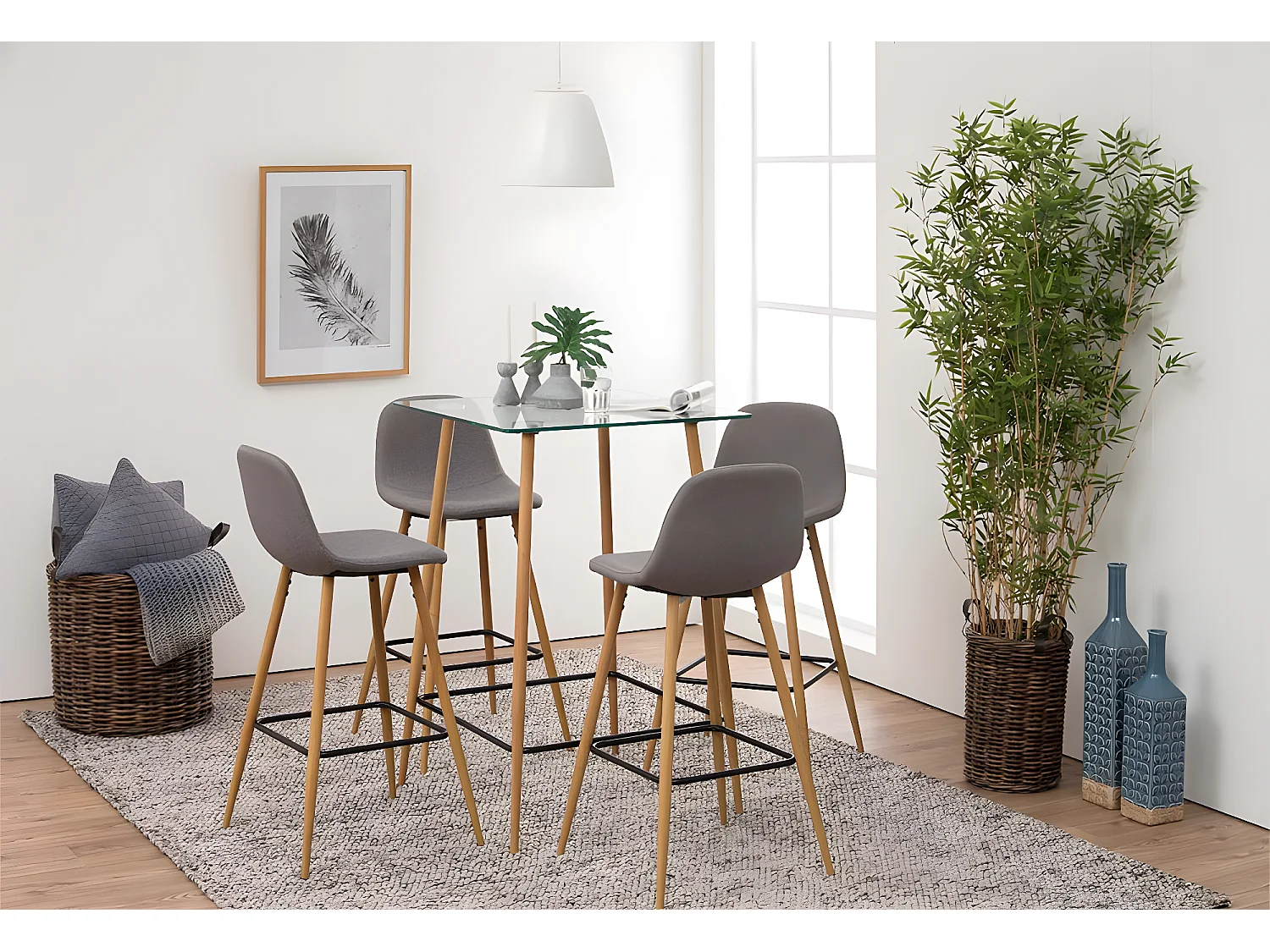 Willy barstoel in lichtgrijs.