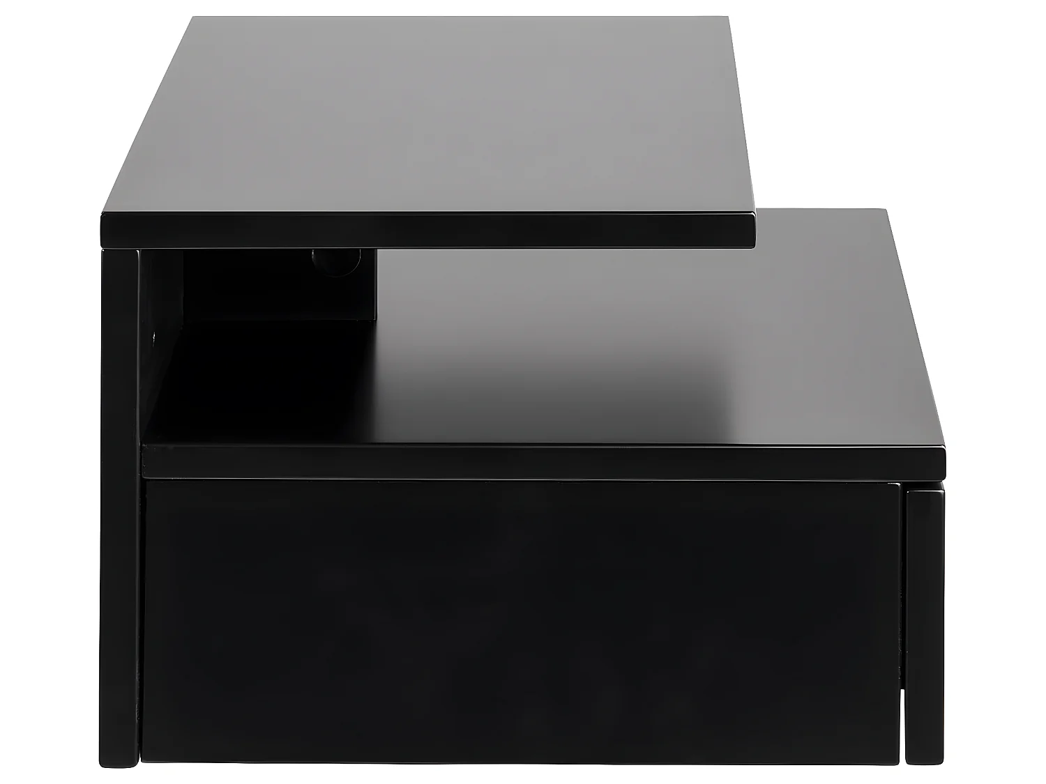 Ashlan Table de chevet murale avec 1 tablette de rangement, 1 tiroir, noir.