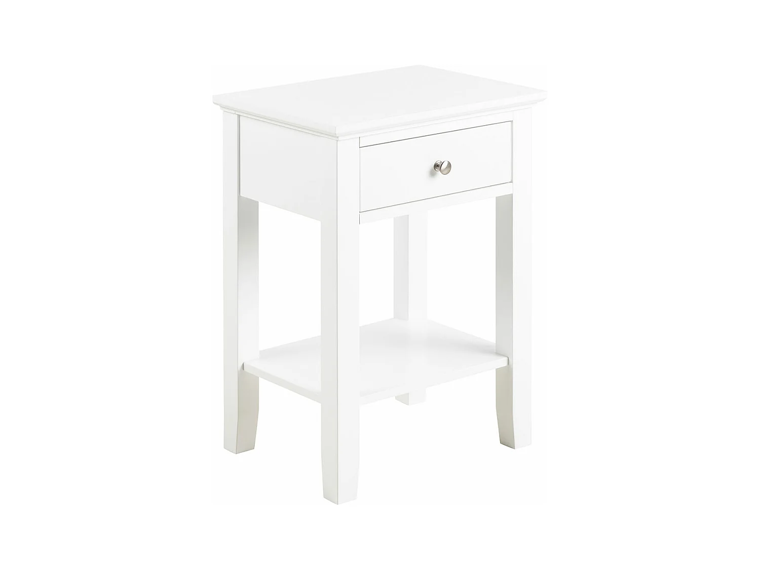 Comodino Linnea 1 cassetto 1 ripiano bianco.
