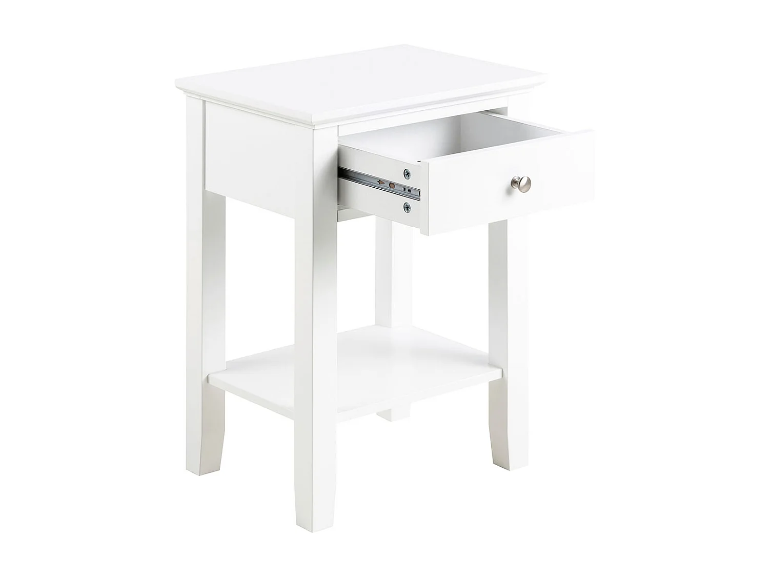 Linnea table de nuit 1 tiroir 1 étagère blanche.