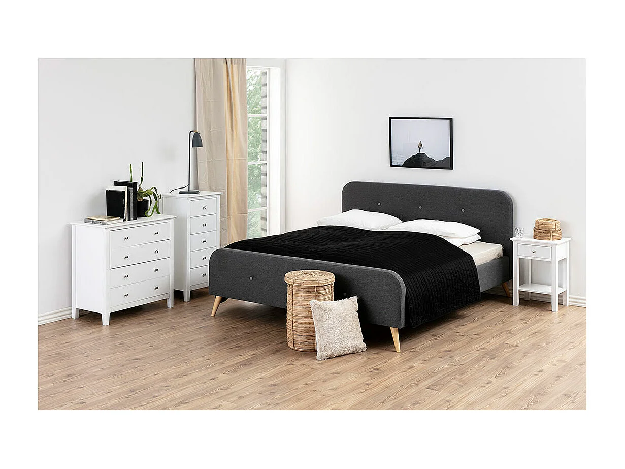 Linnea table de nuit 1 tiroir 1 étagère blanche.