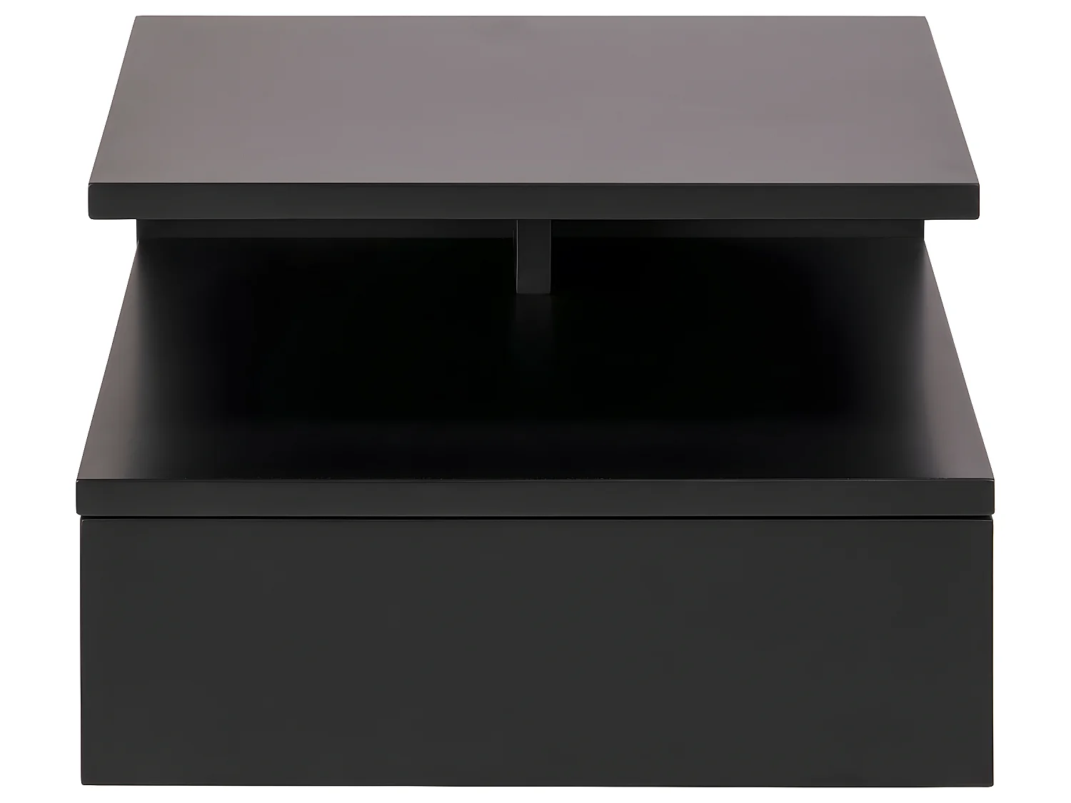Ashlan Table de chevet murale avec 1 tablette de rangement, 1 tiroir, gris foncé.