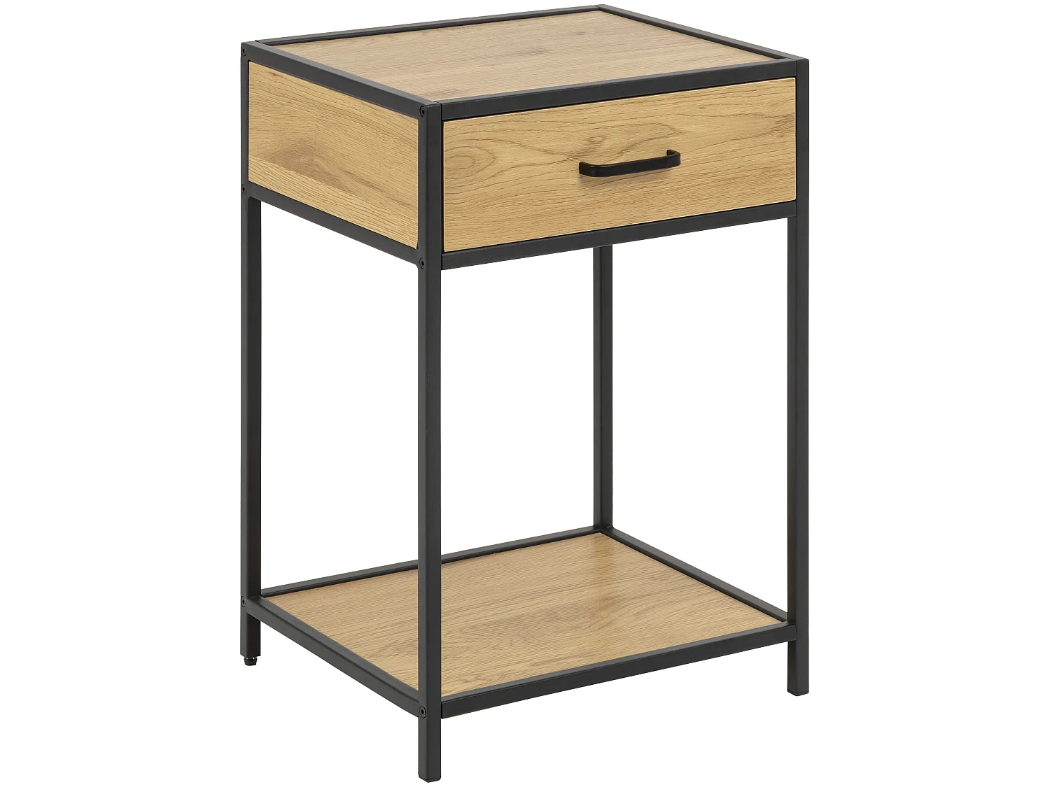 Sea nachtkastje 1 lade eiken, zwart.