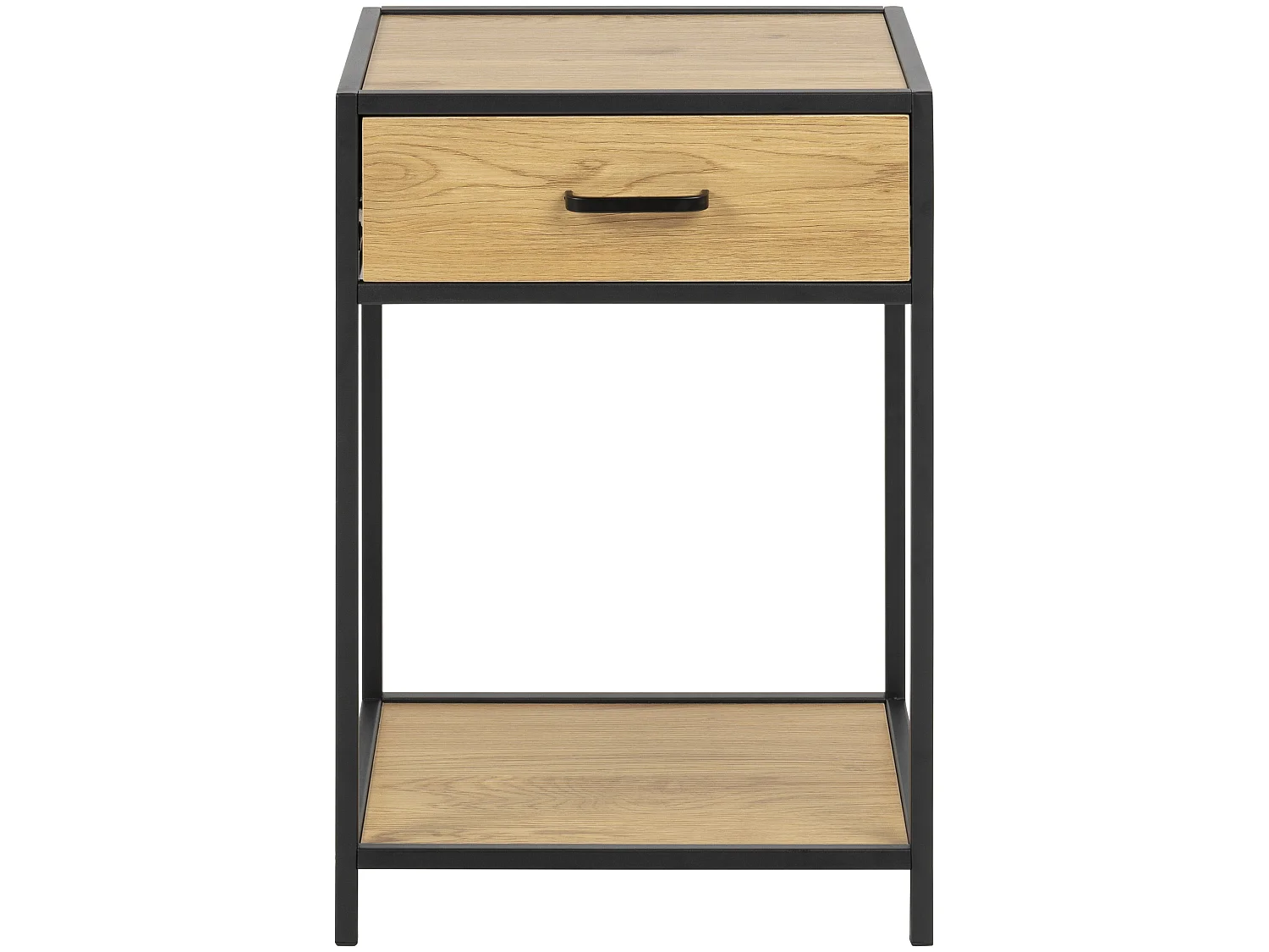 Sea nachtkastje 1 lade eiken, zwart.