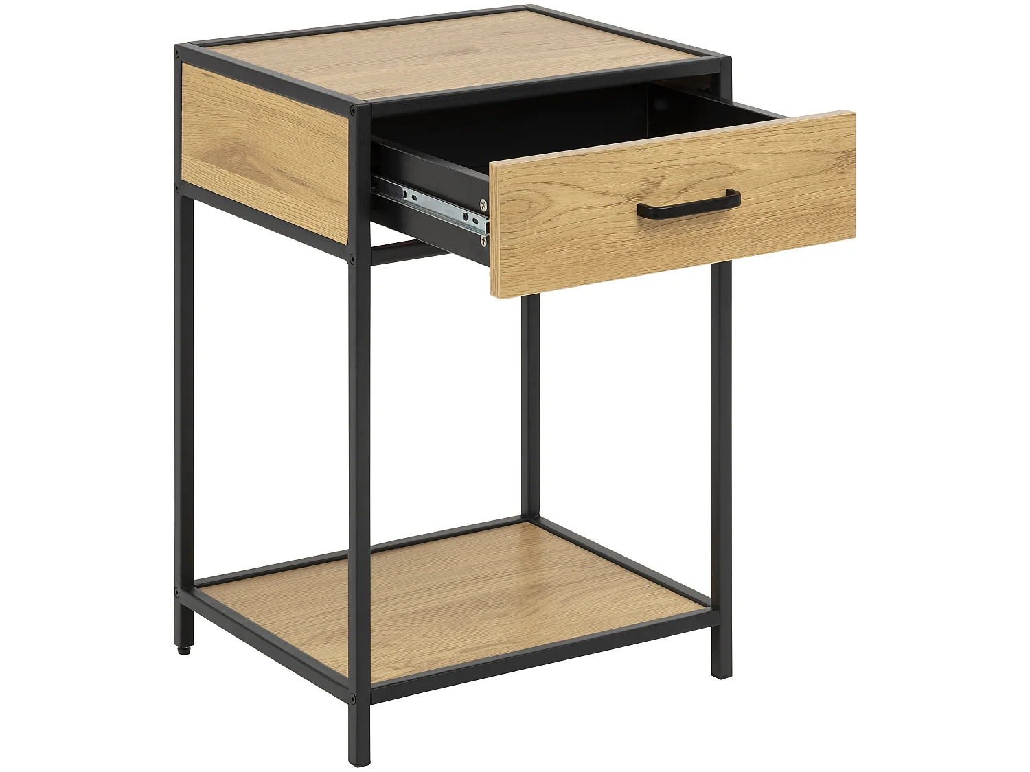 Sea nachtkastje 1 lade eiken, zwart.