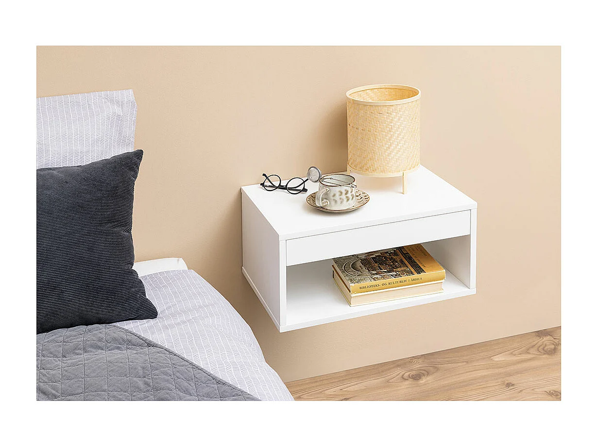 Karl nachtkastje 1 lade wit.