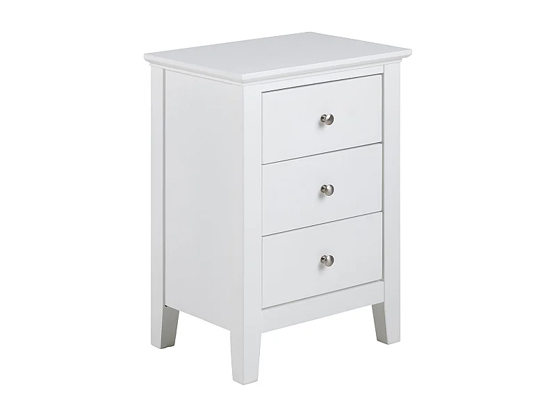 Linnea table de nuit 3 tiroirs blanches.