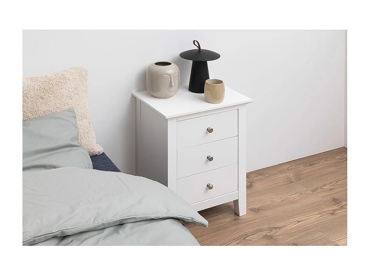 Isa nachtkastje 3 lades wit.