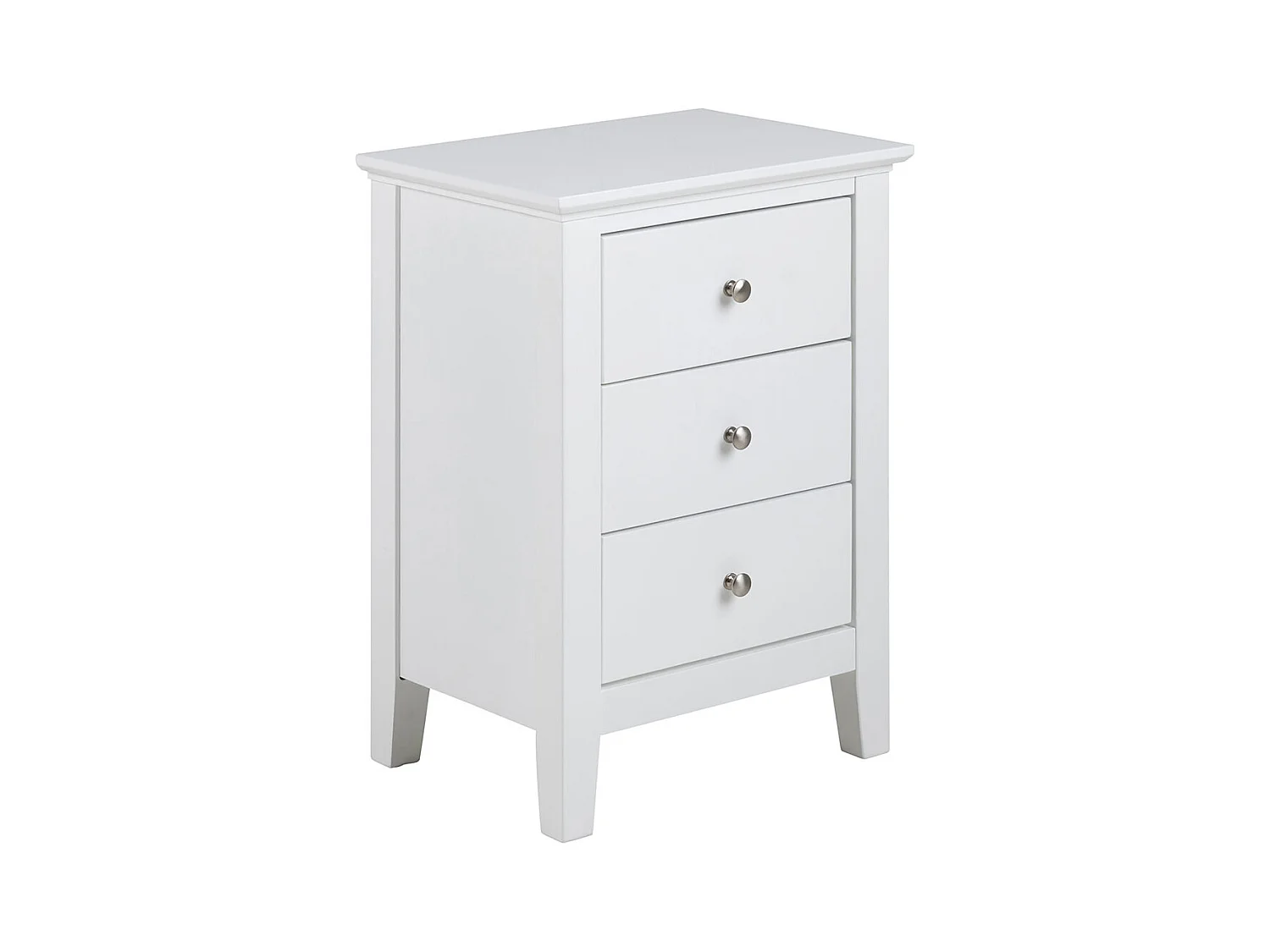 Comodino Linnea 3 cassetti bianco.