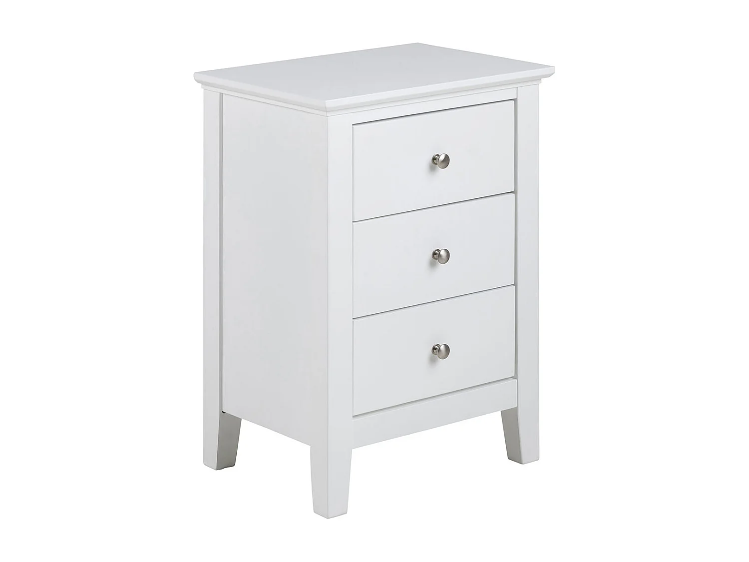 Mesita de noche Linnea 3 cajones color blanco.
