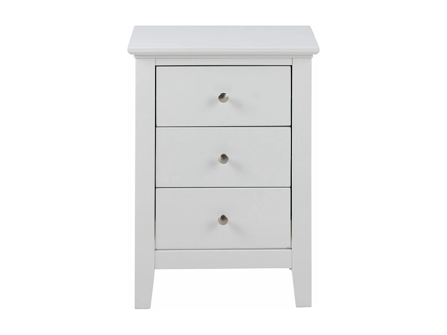 Mesita de noche Linnea 3 cajones color blanco.