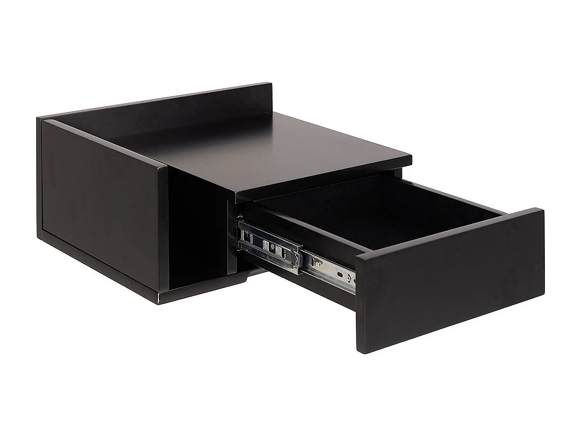 Ashlan Nachttisch 1 Schublade 1 Regal schwarz.