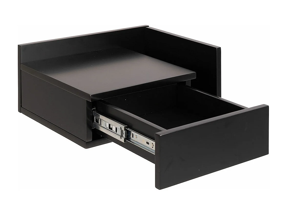 Ashlan Nachttisch 1 Schublade 1 Regal schwarz.