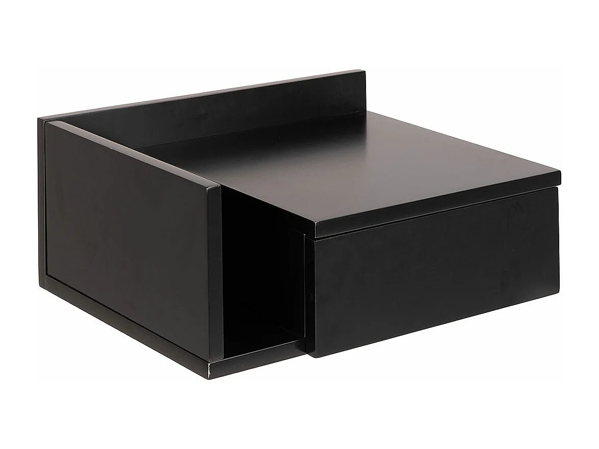 Ashlan Nachttisch 1 Schublade 1 Regal schwarz.