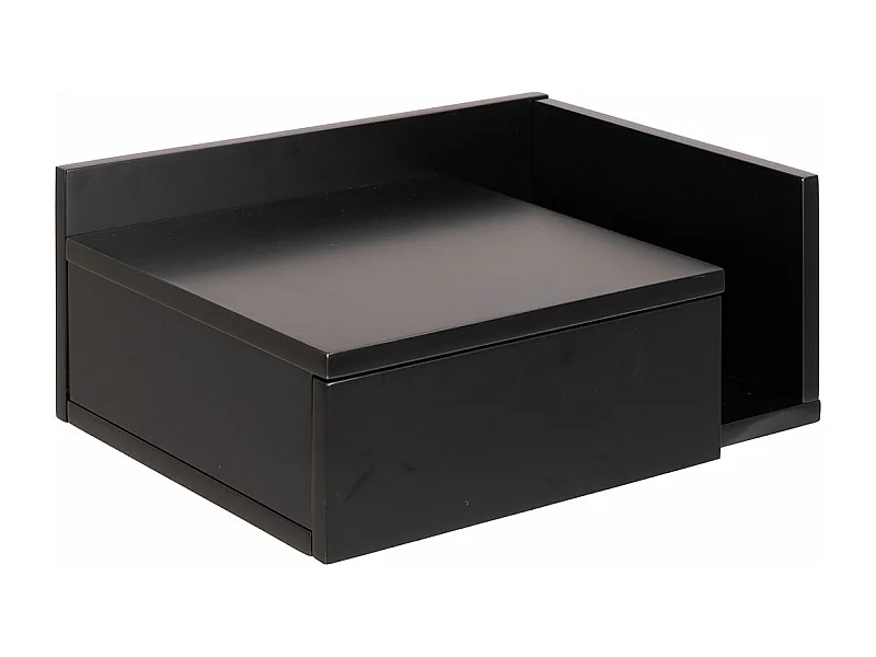 Comodino Ashlan 1 cassetto 1 ripiano nero.