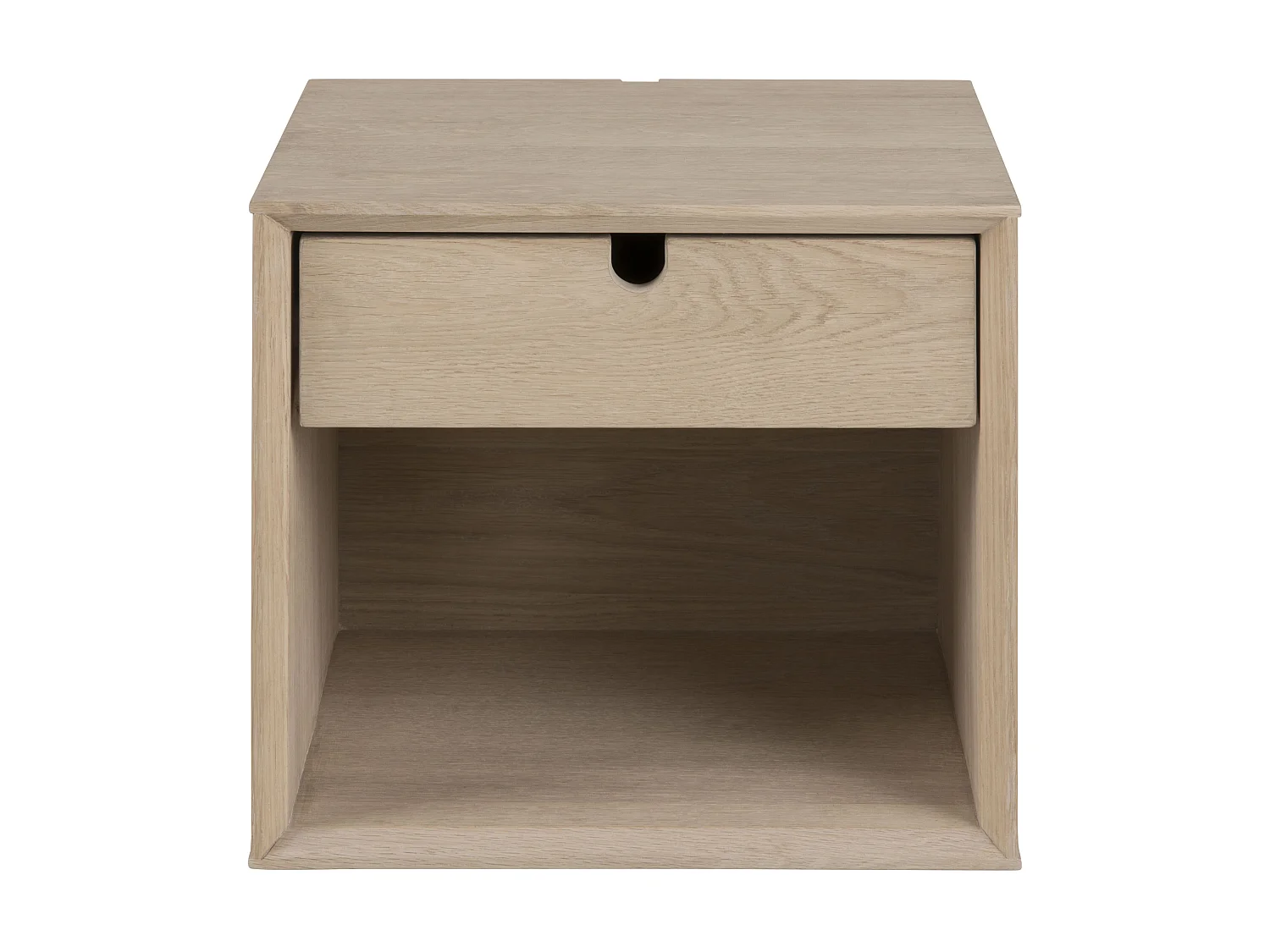 Cent nachtkastje in gefineerd eiken met 1 lade .