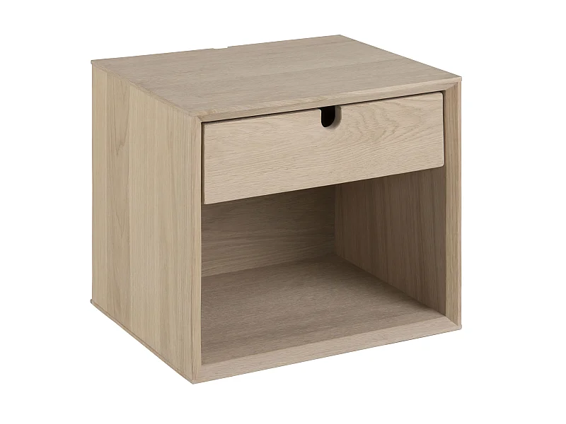 Cent nachtkastje in gefineerd eiken met 1 lade .
