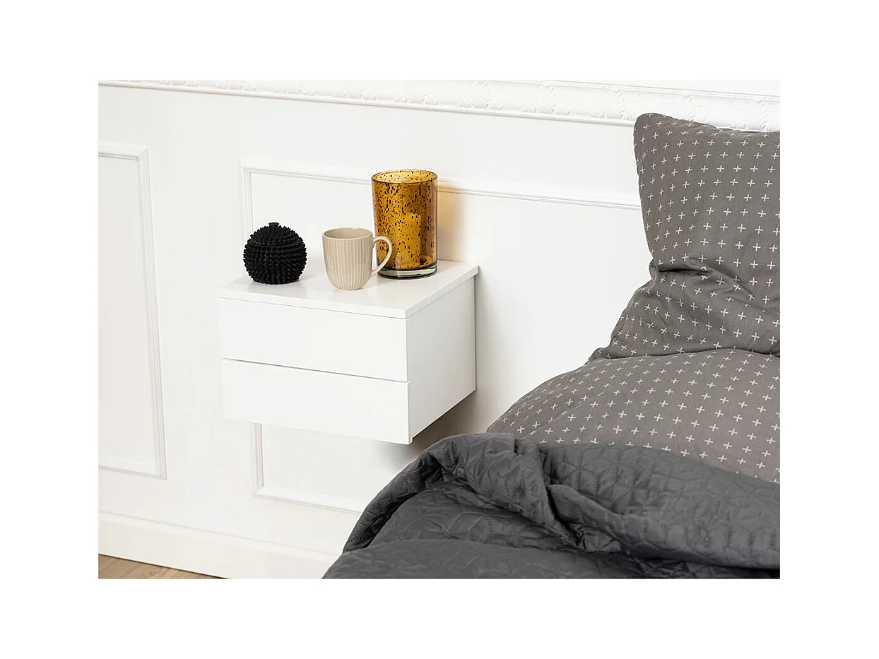 Avignon Nachttisch 2 Schubladen weiß.