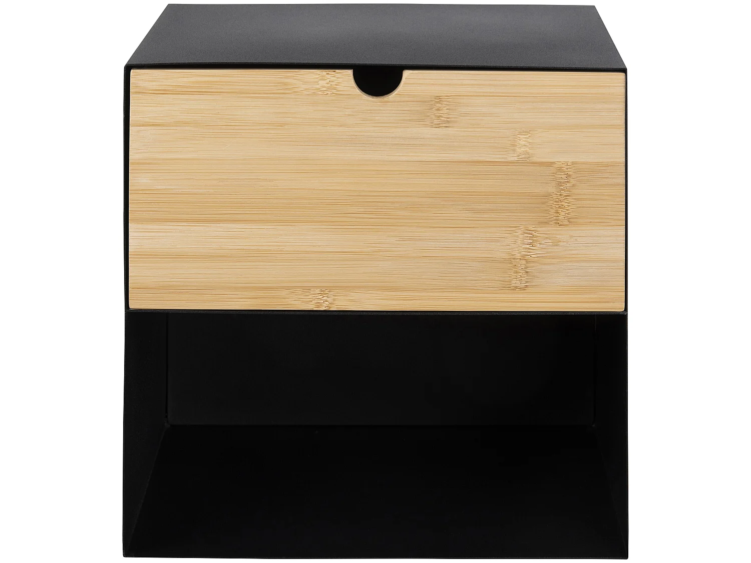 Joliet nachtkastje wandmontage met 1 plank en 1 lade, zwart.
